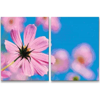 Diamantové malování - Růžové lupeny (sada 2 pláten) Velikost: 2ks 30x40cm, Rámování: Pouze srolované plátno, Diamanty: Čtvercové