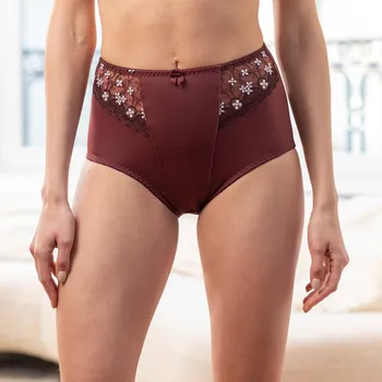 Kalhotky Blancheporte Stahující kalhotky Caminata zn. Confidence Lingerie z mikrovlákna a vyšívaného tylu čokoládová 58/60