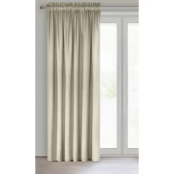 Dekorační velvet závěs s řasící páskou ESTER 140x250 cm béžová (cena za 1 kus) MyBestHome