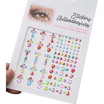 Tetování Diamantová nálepka na obličej 5D barevné kamínky Tetování Festivalové líčení Šperky na tělo Oční make-up DIY Bling dekorace