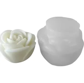 Svíčka Silikonová forma na mýdlo 5 x 5 x 3,6 cm Malá forma ve tvaru růže Výroba mýdla Svíček Sádry Pryskyřice Ruční výroba