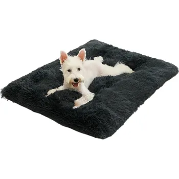 Pelíšek pro psa Měkký dlouhý plyšový pelíšek pro psy a kočky 40 x 60 cm Bavlněný polštář Košík pro mazlíčky Podložka a spací pohovka pro domácí zvířata tmavě šedá