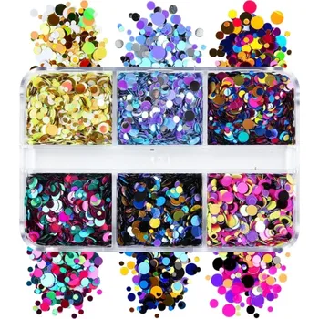 Flitry kulaté 3-4 g Sypané třpytky na dekorace Šití Oděvy Nail Art Scrapbooking Umění a Řemesla Mix barev DIY ozdoby 1