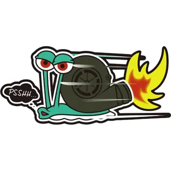 Samolepicí dekorace na vozidlo Šnečí turbo samolepka 13x6 cm Závodní nálepka na auto Originální tuning dekorace Vozidlová nálepka pro sportovní vzhled Exteriérové doplňky