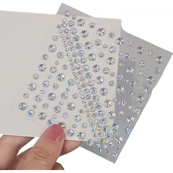 Tetování Diamantová nálepka na obličej 5D třpytivé kamínky kulaté a hvězdicové Festivalové líčení Tělová ozdoba Make-up dekorace DIY