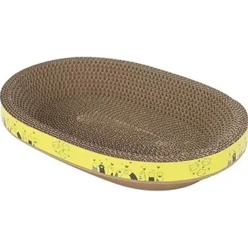 Toaleta pro kočku Oválné škrabadlo pro kočky z vlnitého papíru 40x28x8 cm Kočičí hnízdo Hračka proti poškrábání nábytku Broušení drápů Odolné ležení