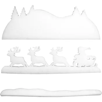 Vánoční dekorace Europalms Zimní krajina z nehořlavé vlny, sada 3 ks