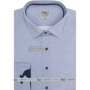 Pánská košile Pánská košile AMJ Slim Fit modrá se vzorem VDSBR1477 velikost: 42, délka rukávu: dlouhý rukáv