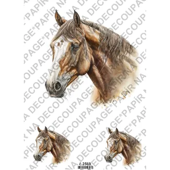 Výtvarný papír Rýžový a soft papír na decoupage - Koně - KB2569 Materiál: Rýžový papír, Rozměr: A4