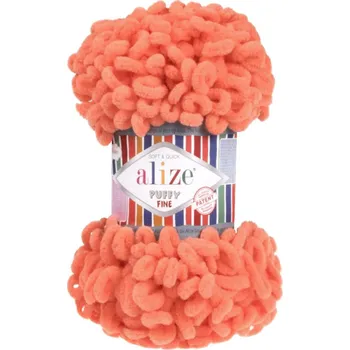 Příze Alize příze Puffy Fine 134 pastelově oranžová