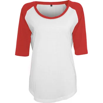 Dámské tričko Build Your Brand Dámské triko s 3/4 rukávem BY022 White-Red XS
