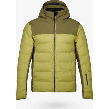 WEDZE Pánská hřejivá lyžařská a snowboardová bunda 500 Warm 2XL KAŠTANOVÁ|ZELENÁ