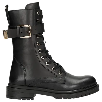 Dámské polobotky Černé Dámské Biker Boty Se Zlatými Detaily Wojas 6413551 40