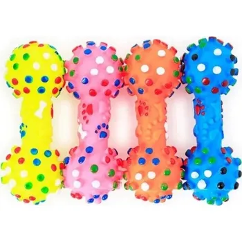 Hračka pro psa Pevná gumová činka pro psy 11 x 4 cm Barevná dentální hračka pro čištění zubů a posílení dásní Náhodná barva