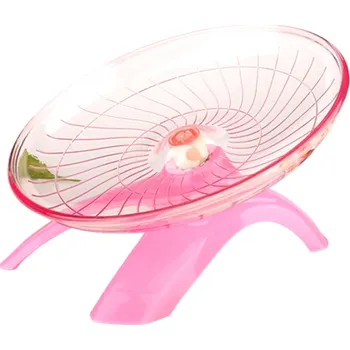 Plastový létající talíř pro hlodavce 18 cm Tiché běžecké kolo Výběh pro křečka Myš Potkan Běhací hračka Klecový kolotoč Domácí mazlíčci růžová