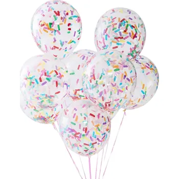 Karnevalový doplněk Sada 10 průhledných latexových balónků s barevnými konfetami 30 cm Nafukovací dekorace na oslavy svatby narozeniny a večírky
