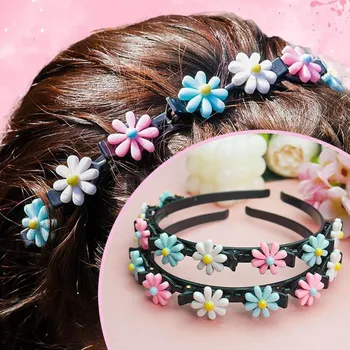 Dětská čelenka se sponkami - kytičky
