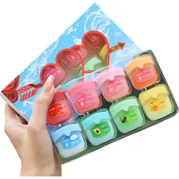 Péče o rty Sada 8 ks hydratační balzám na rty 7 g Přírodní péče o suché popraskané rty Výživa Ochrana Regenerace Kosmetika Dárkový set