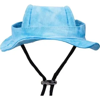 Obleček pro psa Kovbojský klobouk pro malé psy a kočky 4-6,5 kg s otvory pro uši Kostým pro mazlíčky Narozeninová párty Pokrývka hlavy Obvod 34 cm modrá