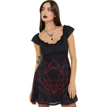 Dámské šaty šaty dámské KILLSTAR x ALCHEMY - Atargatis - Black/Red - 3XL