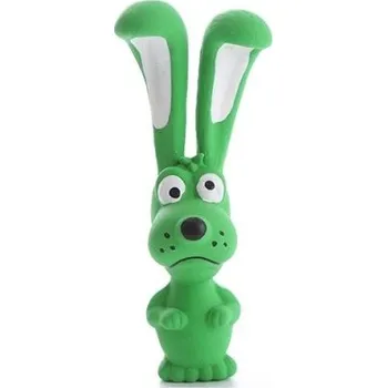 Hračka pro psa Gumová hračka pro psy ve tvaru oranžového králíka 17 x 6 x 3 cm odolná pískací hračka pro žvýkání a hraní zelená