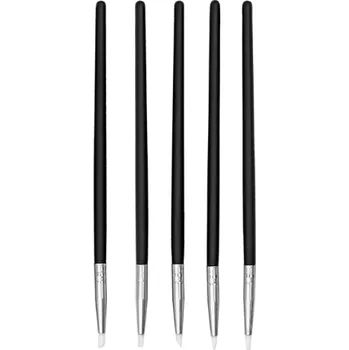 Dentální hygiena Sada 5 silikonových tvarovacích per na zubní pryskyřici 17 cm Modelovací nástroje pro zubní laboratoř a opravy zubních protéz bílá