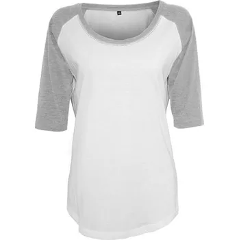 Dámské tričko Build Your Brand Dámské triko s 3/4 rukávem BY022 White-Heather Grey M