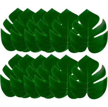 Karnevalový doplněk 12 ks Umělé tropické palmové listy 18x20 cm Dekorace na stůl Džungle Safari Letní Havajské Svatby Narozeniny Párty Domácí výzdoba