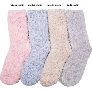 Dámské ponožky Dámské žinilkové ponožky Sugar - Uni / hnědý melír