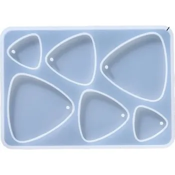 Silikonová forma 10,4 x 7,4 cm Trojúhelníkové přívěsky Formička na pryskyřici s otvory pro očko Výroba šperků náušnic dekorací