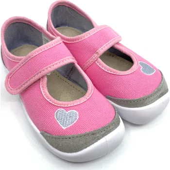 Dívčí bačkory Bačkory 3F barefoot 3BS2/22 Pink - Srdce 31, Vnitřní délka boty: 19,9 cm, Vnitřní šířka boty: 7,8 cm