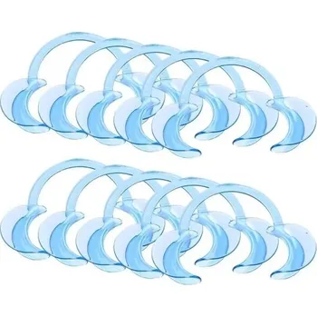 Zubní nit 10 ks C-tvarované zubní tvářní retraktory plastové otvíráky úst pro ošetření a opravy zubů stomatologické nástroje 92x92x45x17 mm modrá