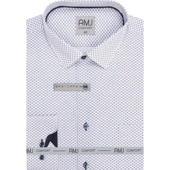 Pánská košile Pánská funkční košile AMJ Slim fit s modrým vzorem velikost: 44, délka rukávu: dlouhý rukáv