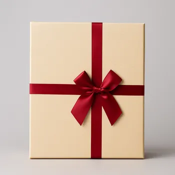 Dárková krabice žlutá s červenou stuhou Rozměr: Malá
