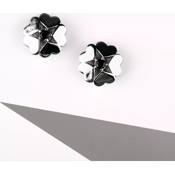 Náušnice Lysara Black - stříbrné náušnice s černými zirkony