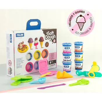 Modelovací hmota Modelína PLASTICKÁ pro dítě ZÁBAVNÁ MASA Ice Cream 6 kol x 59 g, Milan