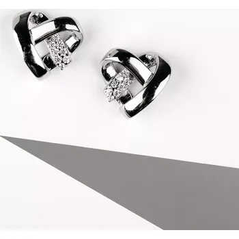 Náušnice Lunet - stříbrné náušnice s bílými zirkony