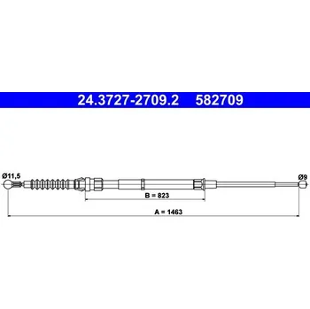 Lanko parkovací brzdy Tažné lanko, parkovací brzda ATE 24.3727-2709.2