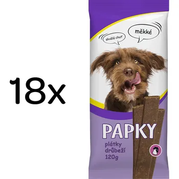 Pamlsek pro psa Akinu PAPKY Drůbeží plátky pamlsek pro psy 18 x 120 g