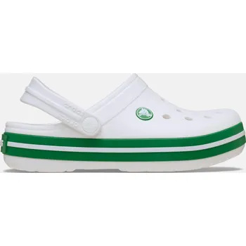 Dívčí pantofle Crocs Crocband Clog K White/Green Ivy 33-34