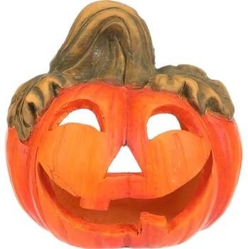 Dýně keramická - s obličejem, na svíčku, barva oranžová - ALA1806