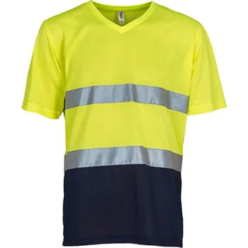 Yoko Reflexní funkční triko HVJ910 Hi-Vis Yellow-Navy 3XL