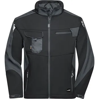Pánská softshellová bunda James&Nicholson Pánská softshellová bunda JN844 Black-Carbon 4XL