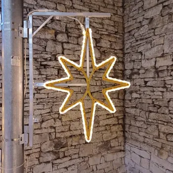 Vánoční stromek DECOLED LED světelná hvězda na VO 3D tisk, 61x79 cm, teple bílá