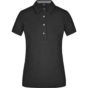 Dámské tričko James&amp;Nicholson Dámská polokošile JN969 Black-Black S