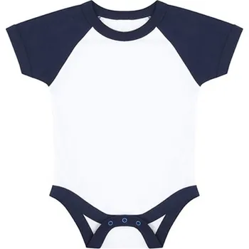 Kojenecký body Larkwood Kojenecké body s krátkým rukávem LW502 White-Navy 6/12 months