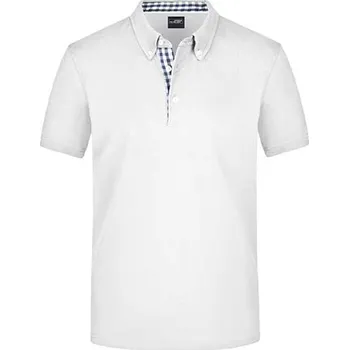 Pánská móda James&amp;Nicholson Pánská polokošile JN964 White-Navy L