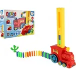 Lokomotiva/Vlak domino stavěcí plast 16cm na baterie se zvukem se světlem