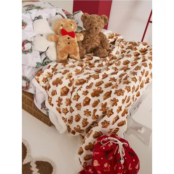 Dámské tričko Sinsay - Deka s vánočním potiskem - béžová - 417GH-02X - 417GH-02X-ONE