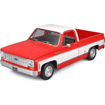 Hračka Maisto - 1974 Chevrolet C10 Cheyenne Super, červeno-bílá, 1:18